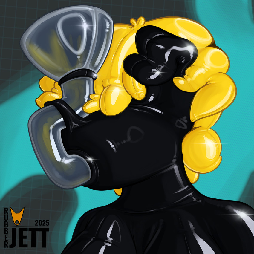 bdsm blindfold bondage bound drone encasement female funnel gag gagged hood hooded latex lock locked null perma permanent rubberjett rubbersolutions hi_res