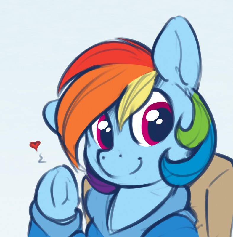 chair female furniture gesture heart_symbol hooves sitting solo underhoof waving dimfann friendship_is_magic hasbro my_little_pony rainbow_dash_(mlp) equid equine horse mammal pony hi_res