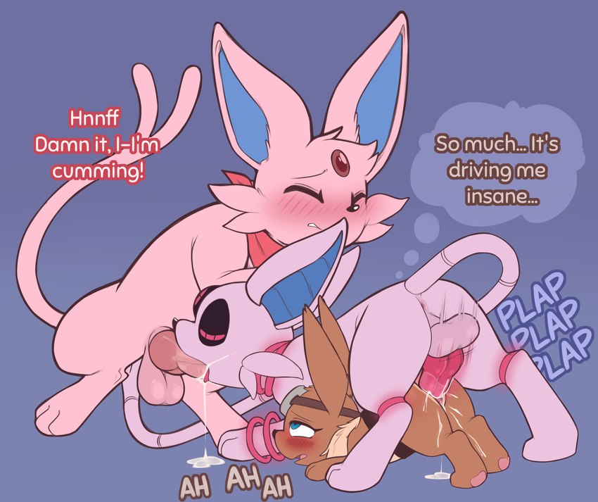 aska, darkie, and eva the eevee (nintendo and etc) created by porldraws