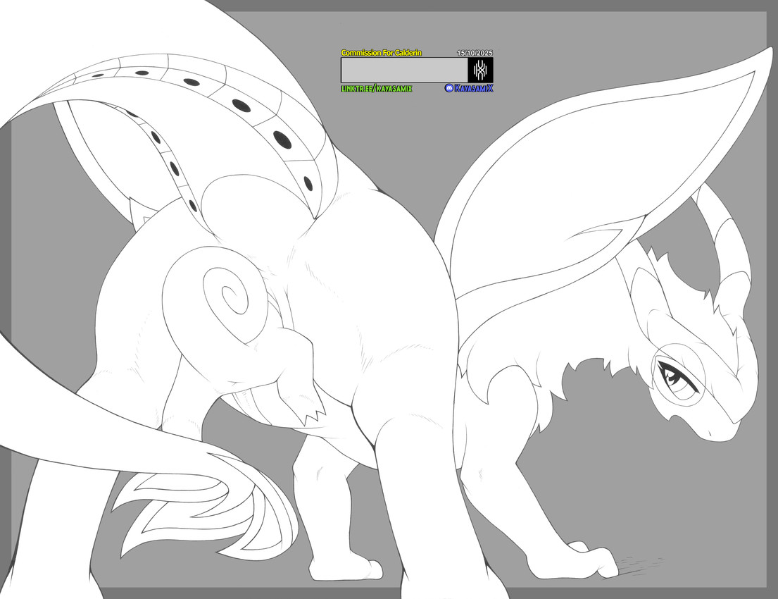 all_fours animal_genitalia animal_penis anthro anus butt duo erection female female_feral feral genitals horn larger_female logo looking_back looking_pleasured male male/female male_feral nude open_mouth penis raised_tail rear_view simple_background size_difference slightly_chubby smaller_male spread_legs spread_vulva spread_wings spreading tail text unbirthing vaginal vore vulva wings kayasamix fakemon mythology nintendo pokemon dragon flygon generation_3_pokemon kecleon lizard mythological_creature mythological_scalie pokemon_(species) reptile scalie 2025 absurd_res black_and_white detailed hi_res line_art monochrome traditional_media_(artwork)