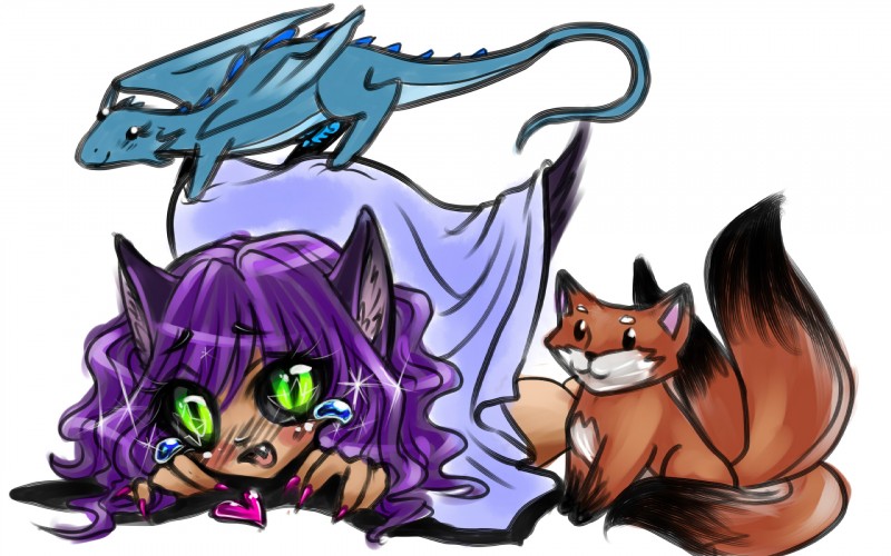 3_tails ambiguous_gender blue_penis blush bodily_fluids chibi claws crying erection female feral fur genitals glistening glowing glowing_eyes green_eyes group hair heart_symbol interspecies knot long_hair looking_at_viewer male membrane_(anatomy) membranous_wings multi_tail open_mouth paws penis plushie purple_hair shadow simple_background smile sparkles star tail tears teeth white_background wings kyosumari mythology frostefyrepython jja79 kyo_murasakiiro animal_humanoid canid canid_humanoid canine canine_humanoid canis dragon fox fox_humanoid humanoid lizard mammal mammal_humanoid mythological_creature mythological_scalie red_fox reptile scalie true_fox wolf 16:10 2013 hi_res widescreen