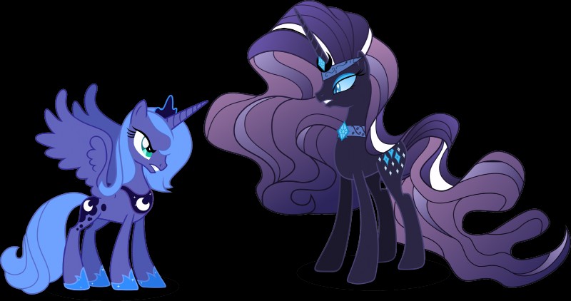 nightmare rarity and princess luna (my little pony (idw) and etc) created by vector-brony