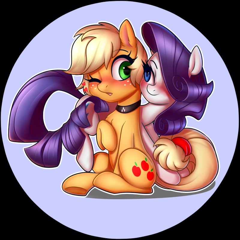 applejack and rarity (friendship is magic and etc) created by jumblehorse and pudgeruffian