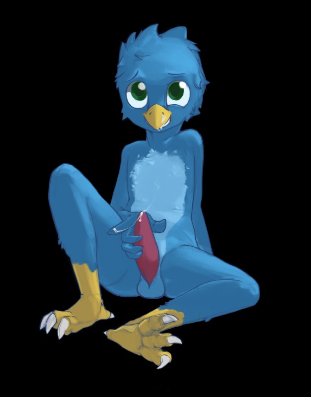 anthro balls beak bodily_fluids cum cum_on_beak cum_on_face cum_on_own_face cum_on_self cum_string erection feathers feet genital_fluids genitals male masturbation nude penile penile_masturbation penis smile solo talons tapering_penis toes young young_anthro road75 da_silva klace_(pokefound) avian bird mammal 2019 alpha_channel digital_media_(artwork) hi_res