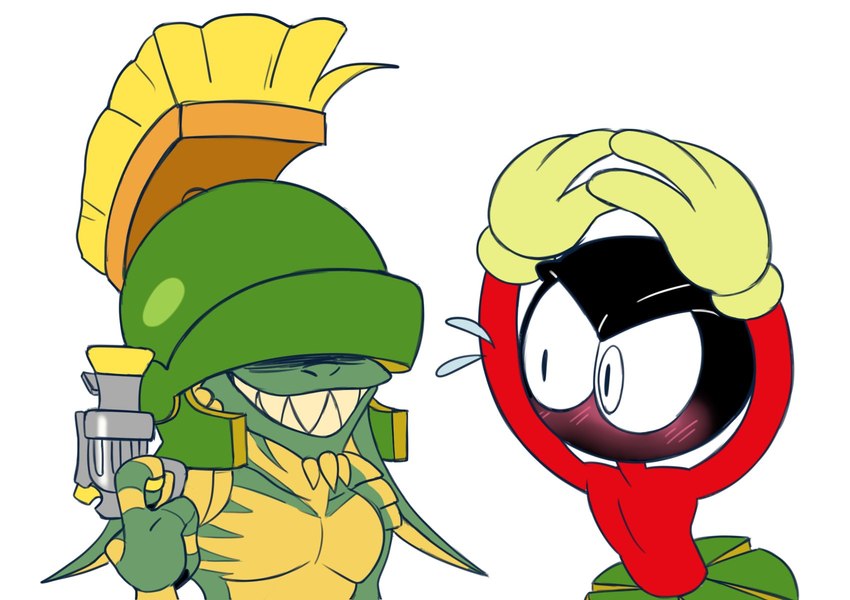 marvin the martian and stripe (warner brothers and etc) created by 8-bit-britt