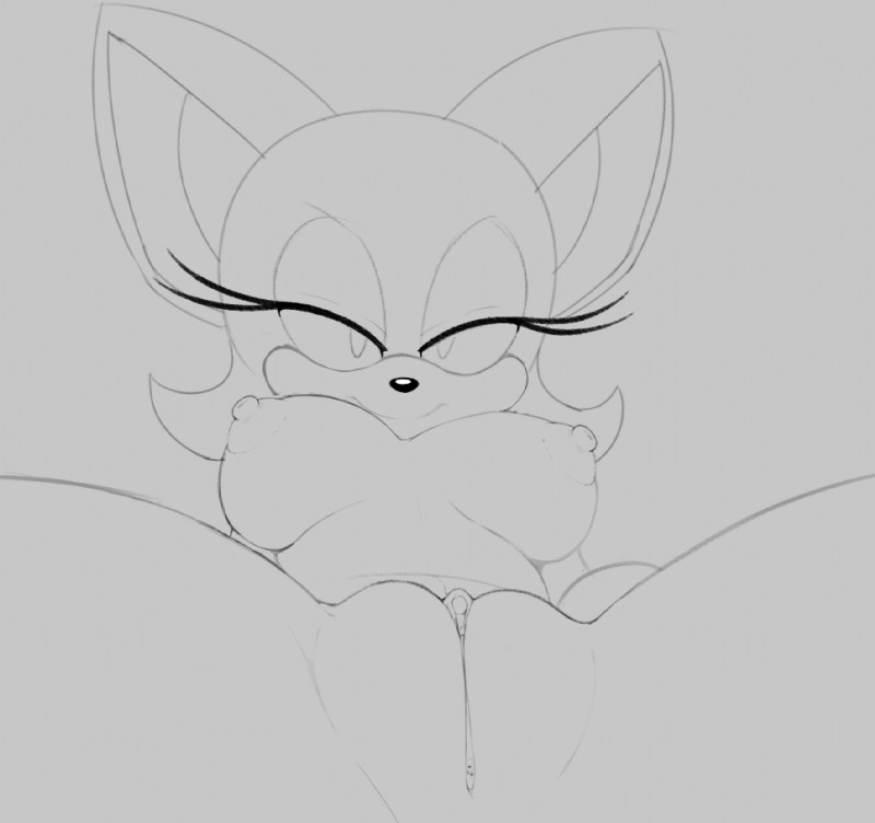 anthro areola bedroom_eyes big_breasts breasts clitoris erect_nipples female genitals half-closed_eyes looking_at_viewer narrowed_eyes nipples nude presenting presenting_pussy pussy seductive simple_background solo spread_legs spreading jammiez sega sonic_the_hedgehog_(series) rouge_the_bat bat mammal 2015 monochrome