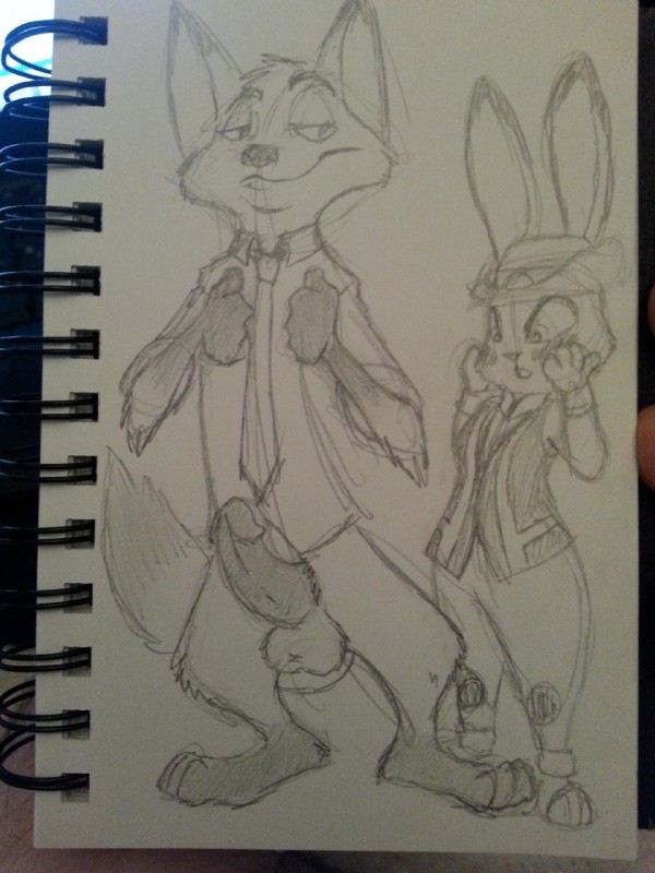 anthro bottomless clothed clothing duo erection female fully_clothed genitals humanoid_genitalia humanoid_penis larger_male male male/female penis size_difference smaller_female espent disney zootopia judy_hopps nick_wilde canid canine fox lagomorph leporid mammal rabbit red_fox true_fox 3:4 hi_res