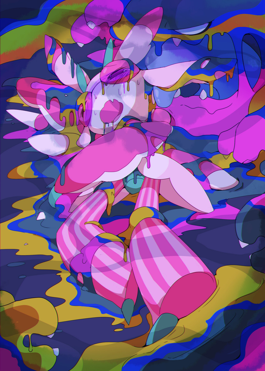 ambiguous_anthro ambiguous_gender anthro duo female goo-connected_lips kemono pink_body slime winte nintendo pokemon alolan_form alolan_muk generation_7_pokemon goo_creature lurantis pokemon_(species) regional_form_(pokemon) colorful_theme hi_res