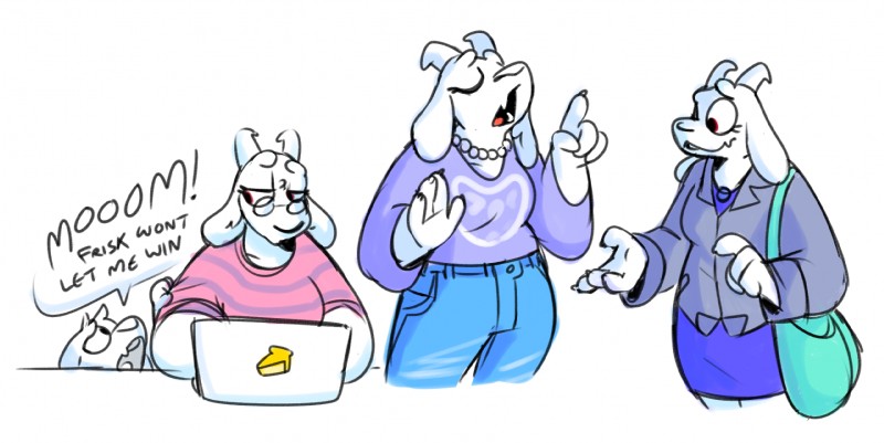 asriel dreemurr and toriel (undertale (series) and etc) created by pixylbyte
