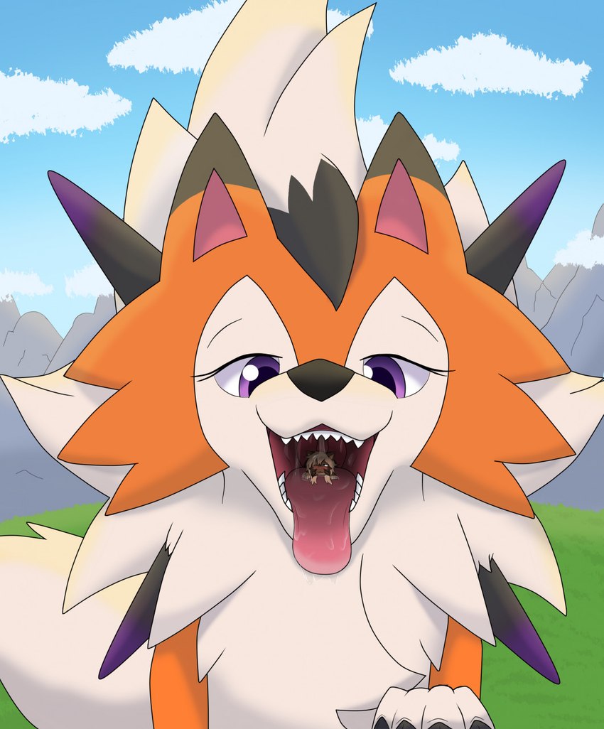 almost_fully_inside bodily_fluids diana_(emu34b) drooling duo female female/female feral micro mouth_shot opal_(emu34b) open_mouth partially_inside saliva saliva_on_tongue teeth tongue tongue_out uvula vore blueflarefox1 emu34b nintendo pokemon domestic_cat dusk_lycanroc felid feline felis generation_7_pokemon lycanroc mammal pantherine pokemon_(species) tiger hi_res