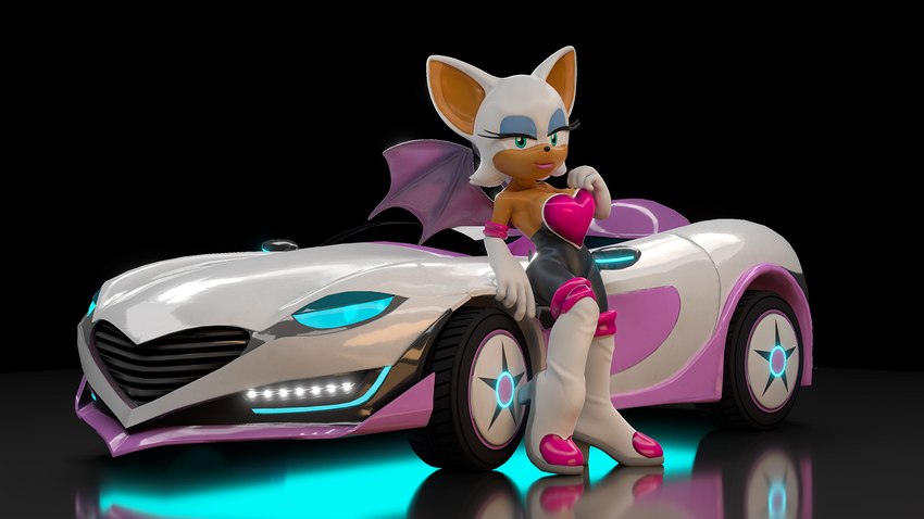 anthro armor big_breasts black_background bodysuit boots breastplate breasts car clothed clothing female footwear fur gloves handwear high_heeled_boots high_heels lip_spyder looking_at_viewer mirror mirror_reflection multicolored_body orange_body orange_skin race_car reflection shoes simple_background skinsuit solo tight_clothing two_tone_body vehicle white_body white_fur wings jawsfm sega sonic_the_hedgehog_(series) team_sonic_racing rouge_the_bat bat mammal 16:9 3d_(artwork) digital_media_(artwork) hi_res widescreen