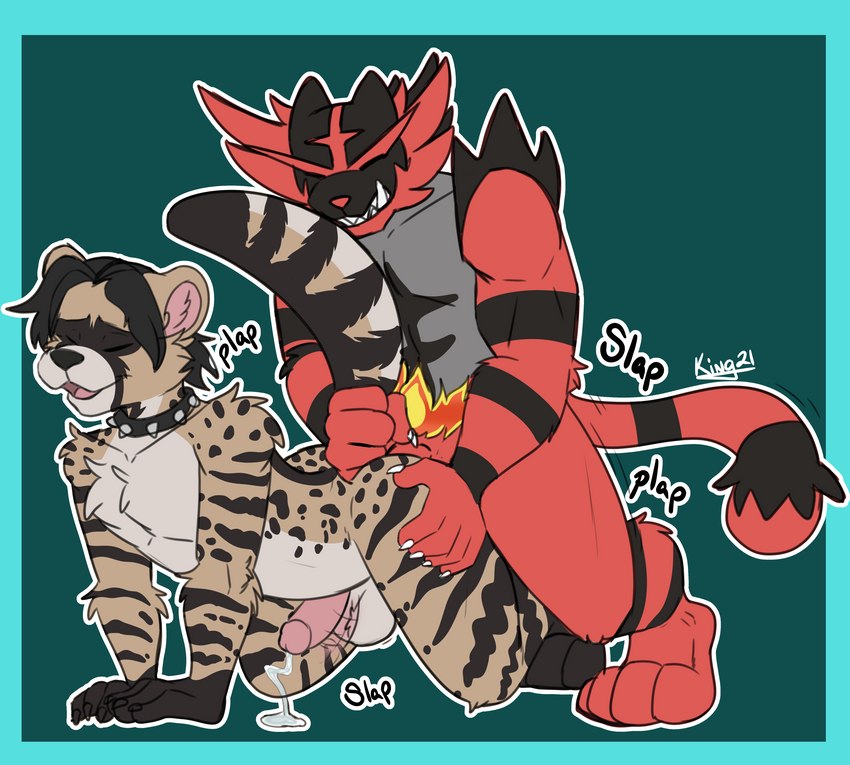 anal balls bodily_fluids doggystyle duo from_behind_position genital_fluids genitals grabbing humanoid_genitalia humanoid_penis leaking male male/male penis precum sex tail tail_grab kingdraws nintendo pokemon duffy_(duffy) civet generation_7_pokemon humanoid incineroar mammal pokemon_(species) viverrid absurd_res hi_res