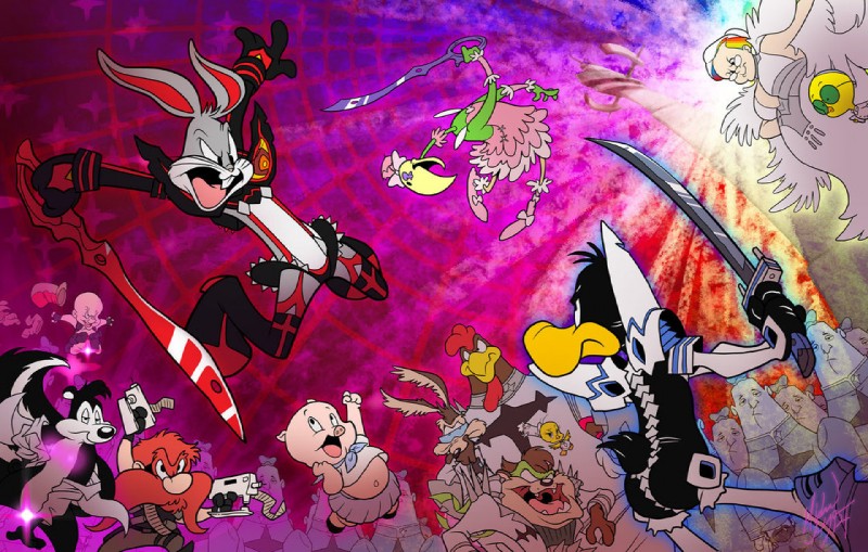 ambiguous_gender avian_caruncle butt comb_(anatomy) dewlap_(anatomy) group head_crest large_group melee_weapon scissor_blade_(kill_la_kill) sword wattle weapon what granny kill_la_kill looney_tunes studio_trigger warner_brothers bugs_bunny daffy_duck elmer_fudd foghorn_leghorn houka_inumuta ira_gamagori junketsu kiryuuin_satsuki mako_mankanshoku nonon_jakuzure nui_harime pepe_le_pew porky_pig ragyo_kiryuin ryuko_matoi satsuki_kuryuin senketsu tsumugu_kinagase tweety_bird uzu_sanageyama wile_e._coyote yosemite_sam anatid anseriform avian bird canary canid canine canis chicken coyote dasyurid dasyuromorph duck finch galliform gallus_(genus) kamui_(kill_la_kill) lagomorph leghorn_chicken leporid mammal marsupial oscine passerine phasianid rabbit tasmanian_devil male_(lore)