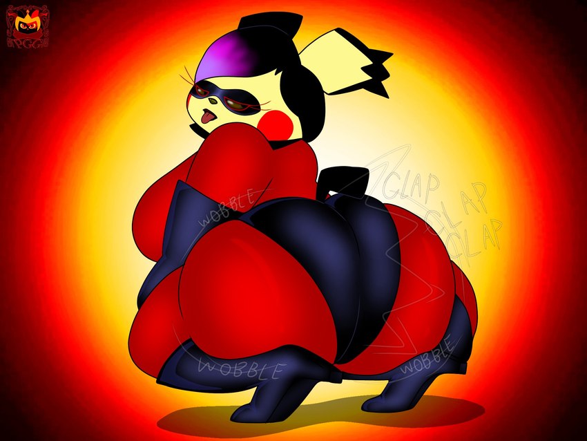 anthro big_breasts big_butt breasts butt butt_focus cosplay crouching curvy_figure female female_focus half-closed_eyes narrowed_eyes short_stack short_tail simple_background solo tail tongue tongue_out twerking voluptuous voluptuous_female purplegassy disney nintendo no_nut_november pixar pokemon the_incredibles kitty_(purplegassy) spiky-eared_pichu generation_2_pokemon pichu pokemon_(species) 2024 4:3 crossover hi_res meme signature