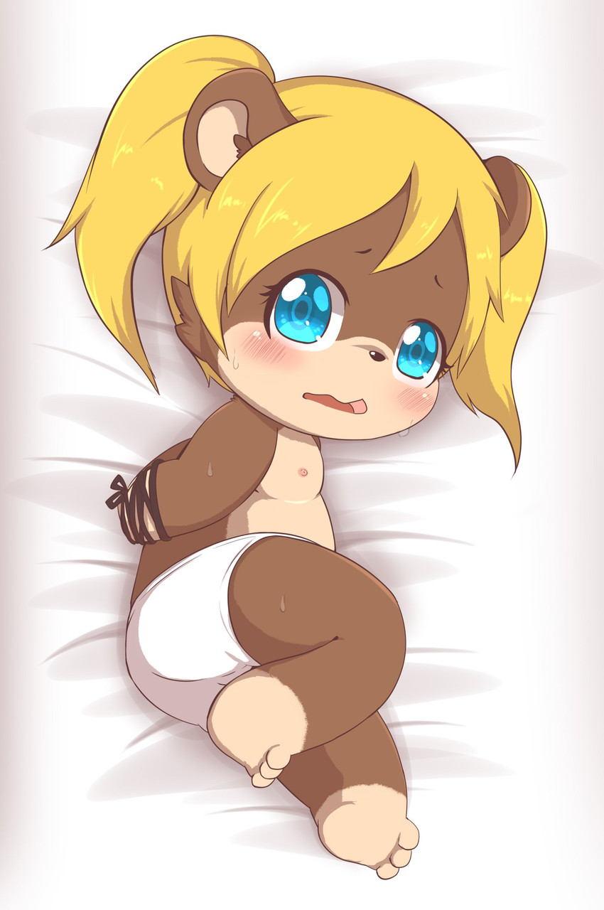 anthro bdsm blush bondage bound boy_shorts clothed clothing embarrassed female flat_chested loli nipples panties panties_only slightly_chubby solo topless underwear underwear_only white_clothing white_panties white_underwear young young_anthro anonymous_artist toruu banjo-kazooie rareware tooty bear mammal hi_res