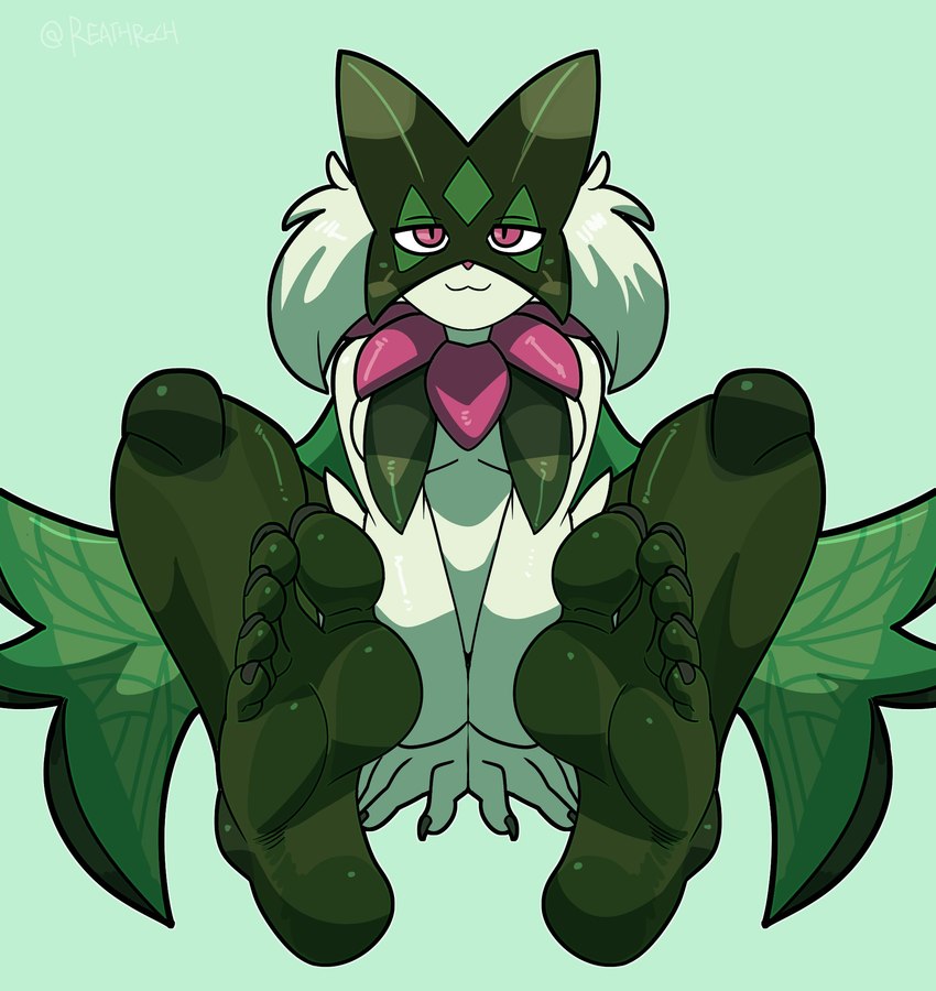 5_toes anthro barefoot feet female foot_fetish foot_focus humanoid_feet nails pink_eyes plantigrade soles solo toes reathroch nintendo pokemon domestic_cat felid feline felis generation_9_pokemon mammal meowscarada pokemon_(species) hi_res