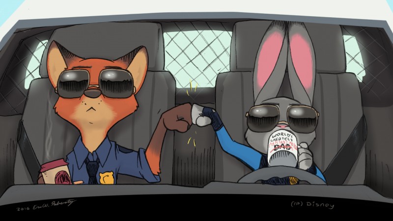 judy hopps and nick wilde (zootopia and etc) created by eric schwartz