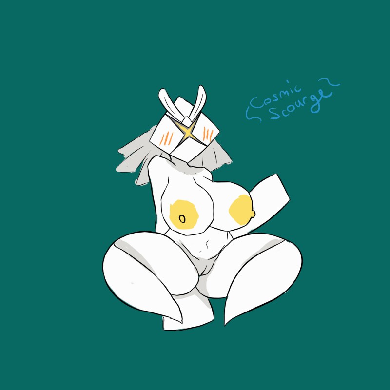 areola big_areola big_breasts big_butt blush breasts butt female genitals looking_at_viewer nipples not_furry nude paper pussy short_stack simple_background solo spread_legs spreading cosmicscourge nintendo pokemon animate_inanimate generation_7_pokemon humanoid kartana pokemon_(species) ultra_beast 1:1 2019 absurd_res digital_drawing_(artwork) digital_media_(artwork) hi_res