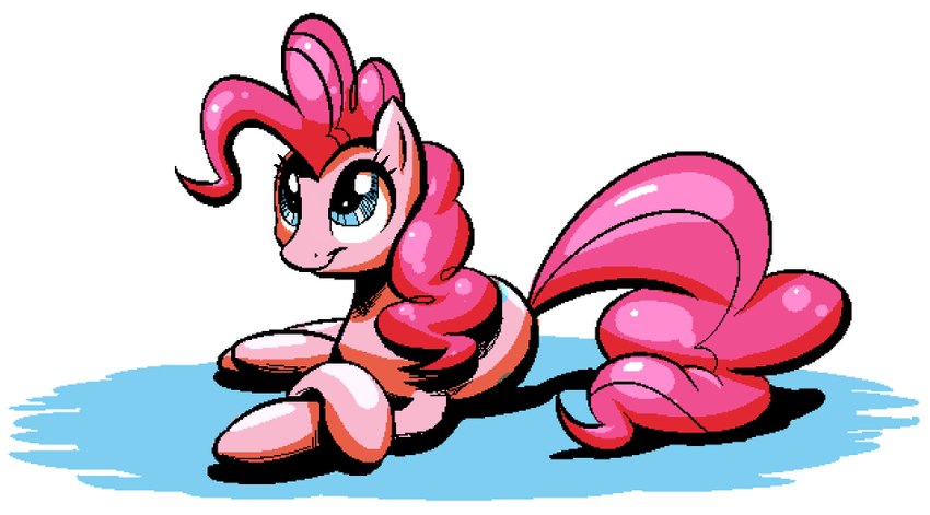 ambiguous_gender blue_eyes crossed_legs eyelashes feral fur lying mane pink_body pink_fur pink_mane pink_tail simple_background smile solo tail white_background braeburned friendship_is_magic hasbro my_little_pony pinkie_pie_(mlp) earth_pony equid equine horse mammal pony 2013 aliasing cel_shading digital_drawing_(artwork) digital_media_(artwork) full-length_portrait paint_tool_sai_(artwork) portrait shaded female_(lore)