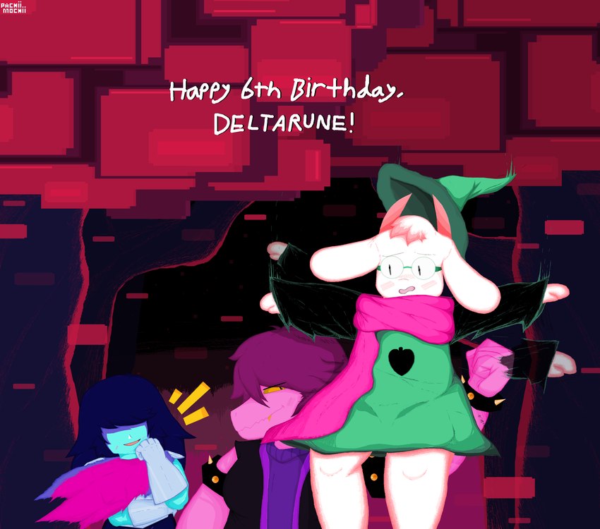 kris, ralsei, and susie (undertale (series) and etc) created by pachiimochii