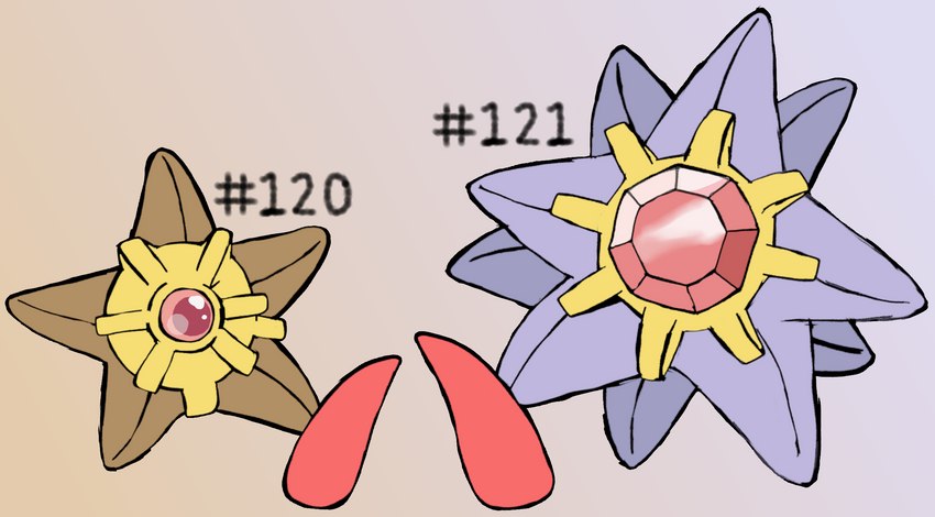 ambiguous_gender erection genitals group hashtag id_number male not_furry number penis sex simple_background tapering_penis text secretsableye nintendo pokemon generation_1_pokemon marine pokemon_(species) starmie staryu digital_media_(artwork) hi_res