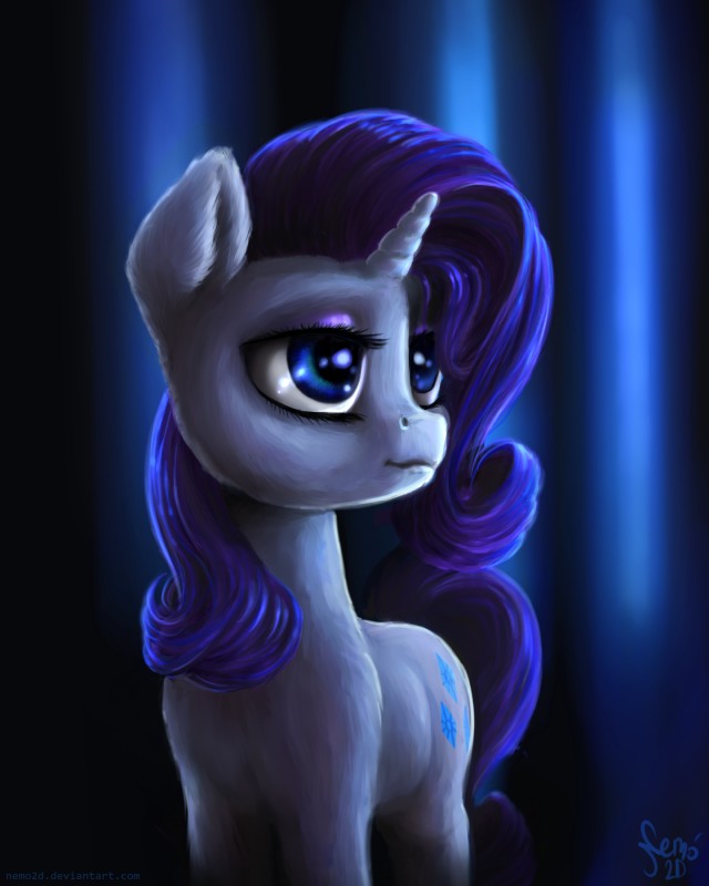 abstract_background blue_eyes cutie_mark female feral fur hair horn purple_hair solo white_body white_fur nemo2d friendship_is_magic hasbro my_little_pony mythology rarity_(mlp) equid equine mammal mythological_creature mythological_equine unicorn 2016 4:5 absurd_res digital_media_(artwork) digital_painting_(artwork) hi_res painting_(artwork)