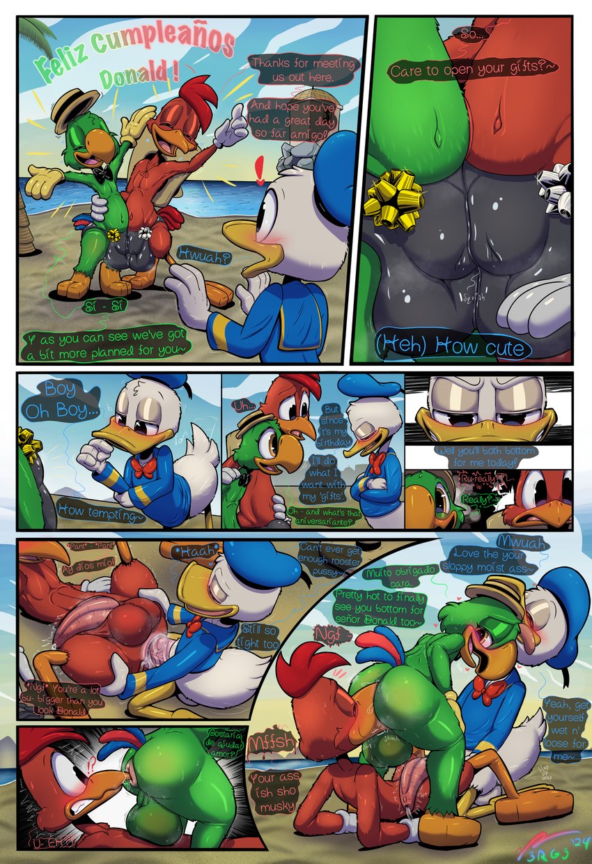 donald duck, jose carioca, and panchito pistoles (disney) created by v3rg3