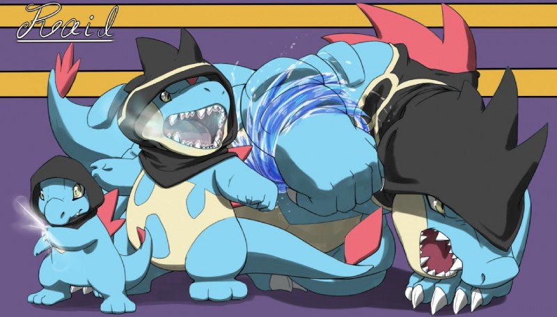 angry male moves scratch solo whirlpool clockworkshrew nintendo pokemon croconaw feraligatr generation_2_pokemon pokemon_(species) reptile scalie totodile