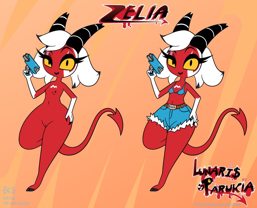 fan character and zelia (helluva boss) created by lunaris parukia