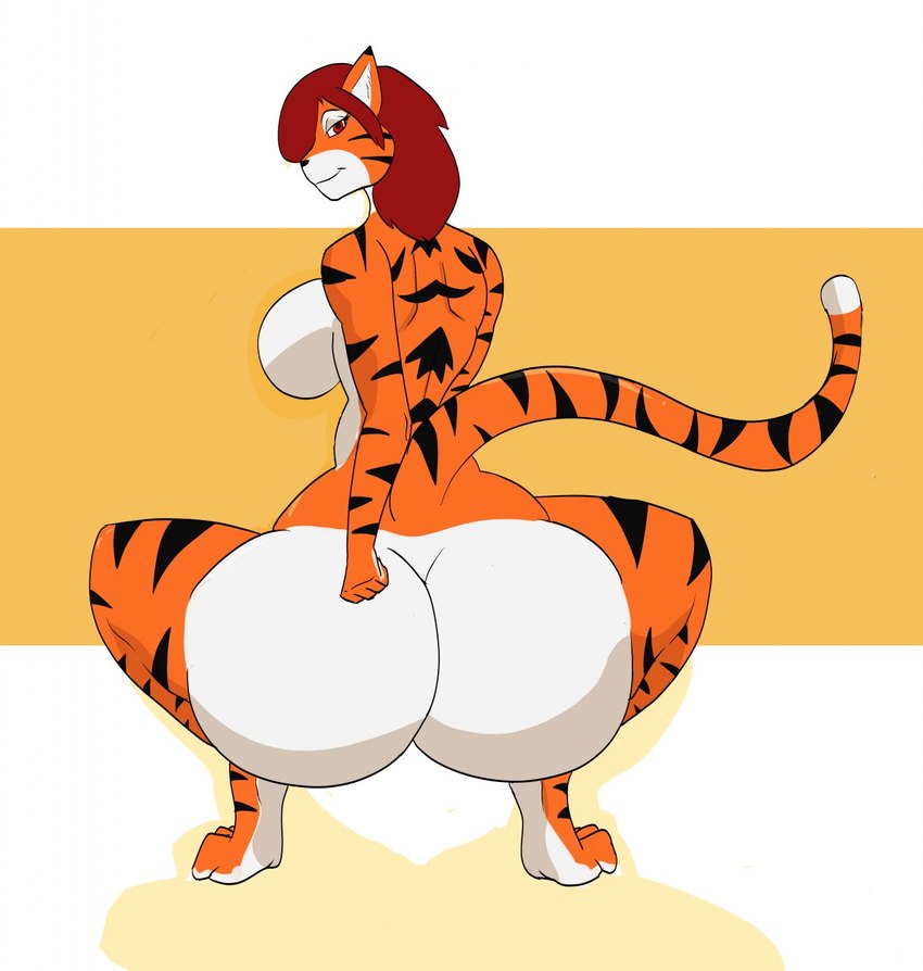 anthro breasts butt female solo y_shaped_butt_crack mr_jugger odile_nightingale felid mammal pantherine tiger hi_res