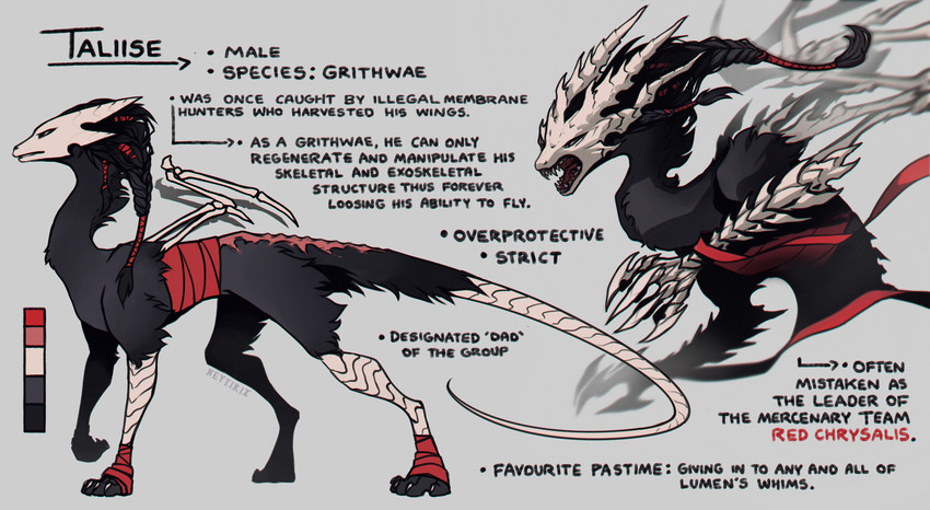 4_toes black_hair color_swatch feet feral hair horn lore male paws quadruped solo tail text toes neytirix mythology taliise_(neytirix) dragon mythological_creature mythological_scalie scalie 2020 absurd_res digital_media_(artwork) english_text full-length_portrait hi_res model_sheet portrait