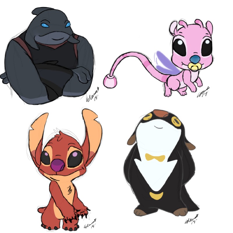 babyfier, experiment 627, gantu, and manners (lilo and stitch and etc) created by boxxmore