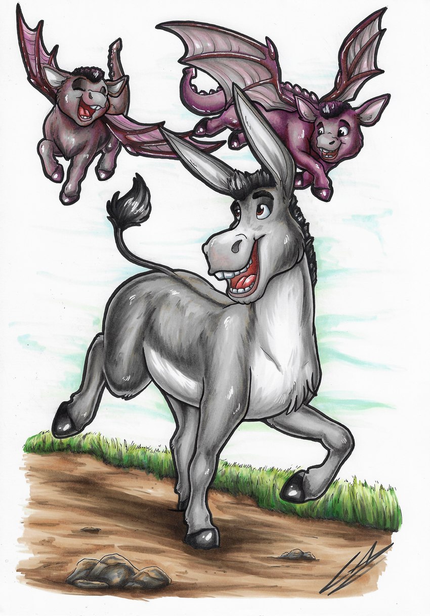 bent_legs black_eyebrows black_hooves black_mane black_tail_tuft brown_eyes buckteeth eyebrows eyes_closed female feral fur grass grey_body grey_fur grey_tail grey_wings group hooves light male mane membrane_(anatomy) membranous_wings open_mouth open_smile outside path pink_wings plant purple_body purple_fur purple_hooves purple_spines purple_tail quadruped red_tongue rock short_mane simple_background sky smile spade_tail spines tail tail_tuft teeth tongue trio tuft unguligrade walking white_background wings young young_female young_feral young_male lupiarts dreamworks mythology shrek_(series) donkey_(shrek) eclair_(shrek) peanut_(shrek) asinus donkey dragon dronkey equid equine hybrid mammal mythological_creature mythological_scalie scalie 2022 absurd_res colored english_description hi_res lighting marker_(artwork) shaded signature traditional_media_(artwork) brother_(lore) brother_and_sister_(lore) daughter_(lore) father_(lore) father_and_child_(lore) father_and_daughter_(lore) father_and_son_(lore) parent_(lore) parent_and_child_(lore) parent_and_daughter_(lore) parent_and_son_(lore) sibling_(lore) sister_(lore) son_(lore)