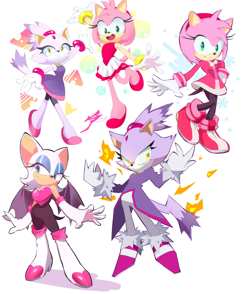 amy rose, blaze the cat, and rouge the bat (mario and sonic at the olympic games and etc) created by aetherionart