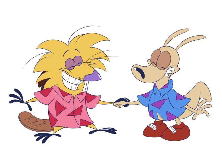 norbert beaver and rocko rama (rocko's modern life and etc) created by 8-bit-britt