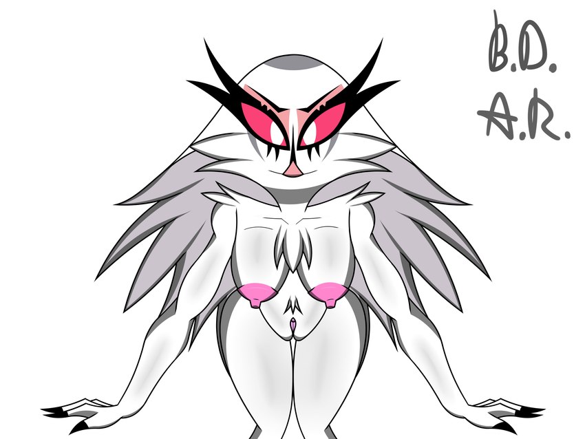 anthro breasts female fluffy genitals looking_at_viewer nipples presenting pubes pussy solo b.d.a.r. helluva_boss stella_(helluva_boss) animal_humanoid avian avian_demon avian_humanoid bird bird_humanoid humanoid owl owl_demon owl_humanoid 4:3 absurd_res hi_res