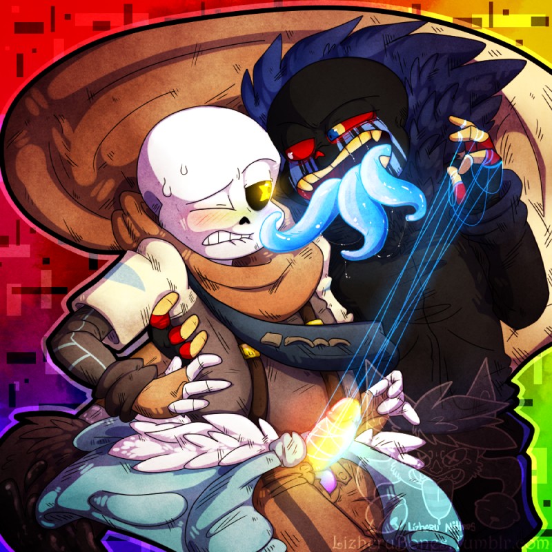 3_tongues bone duo genitals humanoid_genitalia humanoid_penis male male/male multi_tongue not_furry penis skeleton tongue lizheru undertale undertale_(series) error!sans_(errortale) ink!sans_(underverse) sans_(undertale) animated_skeleton humanoid undead 1:1