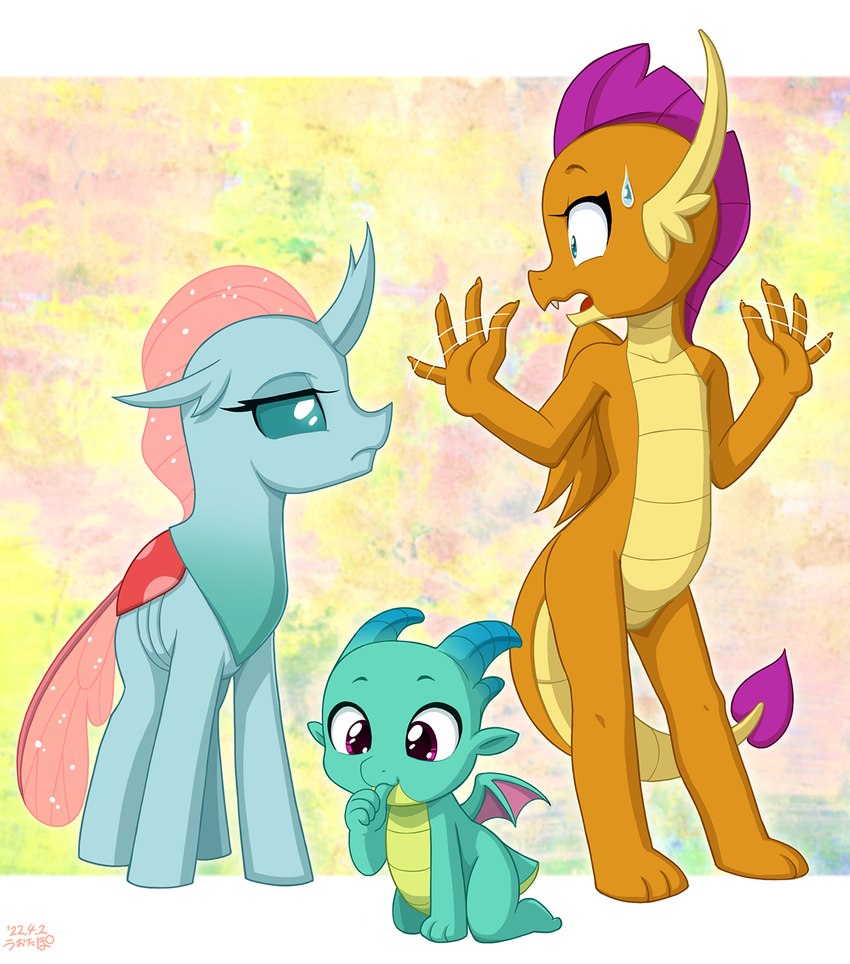 blue_eyes female group horn male membrane_(anatomy) membranous_wings purple_eyes sucking tail thumb_suck trio wings uotapo friendship_is_magic hasbro my_little_pony mythology ocellus_(mlp) smolder_(mlp) sparky_sparkeroni_(mlp) arthropod changeling dragon mythological_creature mythological_scalie reformed_changeling scalie hi_res