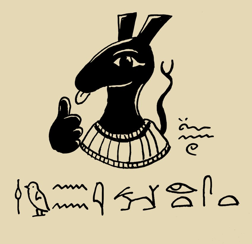 anthro clothing egyptian egyptian_clothing gesture hand_gesture hieroglyphics male solo thumbs_up tongue yellow_and_black phano egyptian_mythology middle_eastern_mythology mythology set_(deity) deity set_(species) monochrome