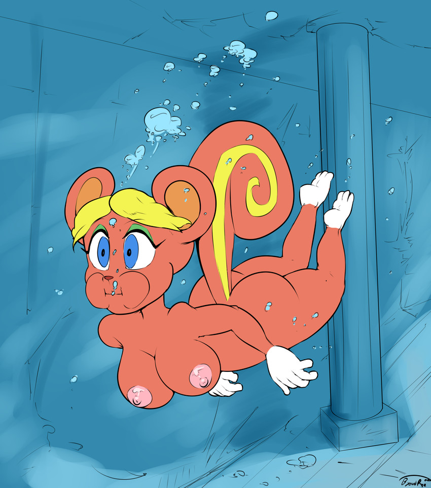 air_bubble anthro barefoot big_breasts blonde_hair breasts curvy_figure feet female freediving gloves_(marking) hair holding_breath leg_markings markings nipples nude shipwreck skinny_dipping socks_(marking) solo swimming thick_thighs underwater voluptuous water wide_hips byondrage animal_crossing nintendo caroline_(animal_crossing) mammal rodent sciurid tree_squirrel absurd_res hi_res