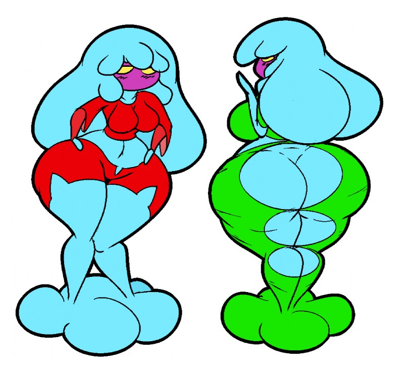 big_butt blush butt duo female thick_thighs wide_hips yellow_eyes unknown_artist mario_and_luigi_(series) mario_bros nintendo superstar_saga gigi_(mario) jellyfish_sisters merri_(mario) animal_humanoid cnidarian cnidarian_humanoid goo_creature humanoid jellyfish jellyfish_humanoid marine marine_humanoid medusozoan medusozoan_humanoid sibling_(lore) sister_(lore) sisters_(lore)