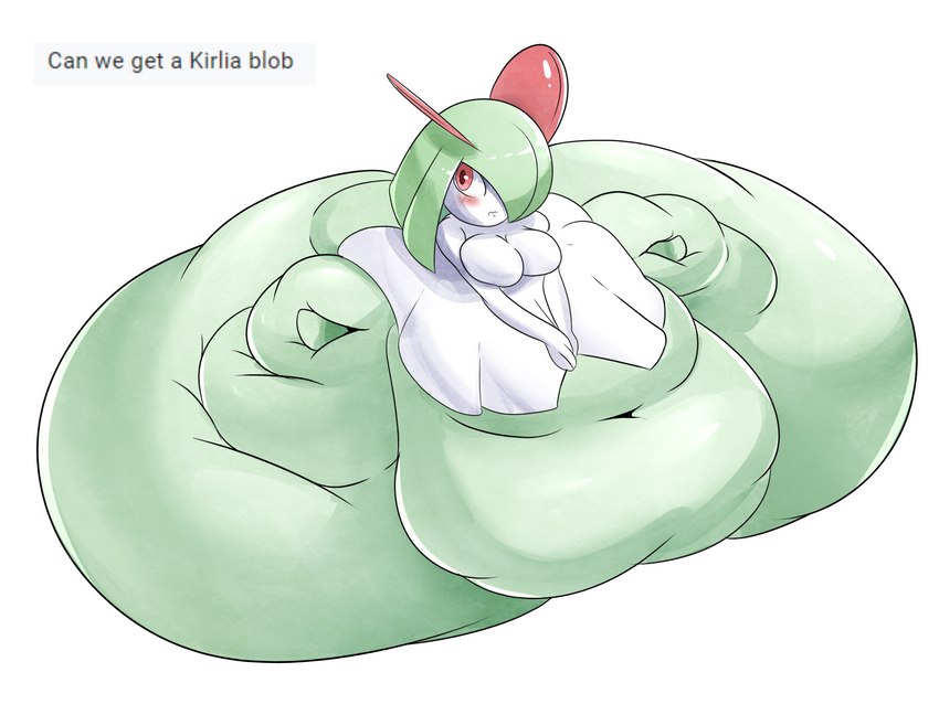 belly big_belly big_breasts big_butt blush breasts butt clothing dress female green_body green_hair hair huge_belly huge_butt huge_thighs hyper hyper_belly hyper_butt hyper_thighs looking_aside morbidly_obese morbidly_obese_female morbidly_obese_humanoid navel obese obese_female obese_humanoid one_eye_obstructed overweight overweight_female overweight_humanoid red_eyes simple_background solo text thick_thighs white_body veryfilthything nintendo pokemon generation_3_pokemon humanoid kirlia pokemon_(species) 2021 absurd_res digital_media_(artwork) hi_res shaded