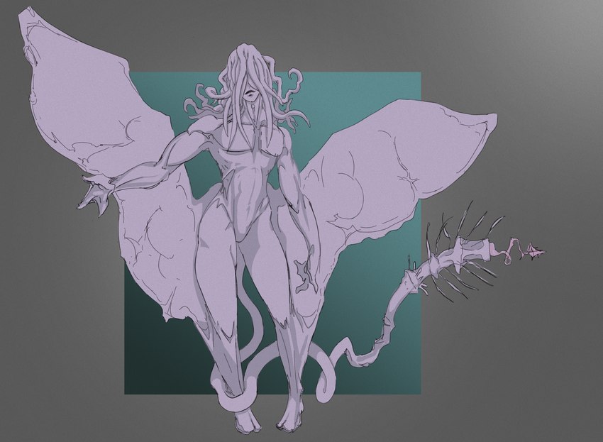 3_fingers femboy fingers male membrane_(anatomy) membranous_wings pseudo_hair purple_body solo tail tentacle_hair tentacle_tail tentacles unusual_anatomy unusual_tail wings furcifur alien eldritch_abomination humanoid mind_flayer hi_res