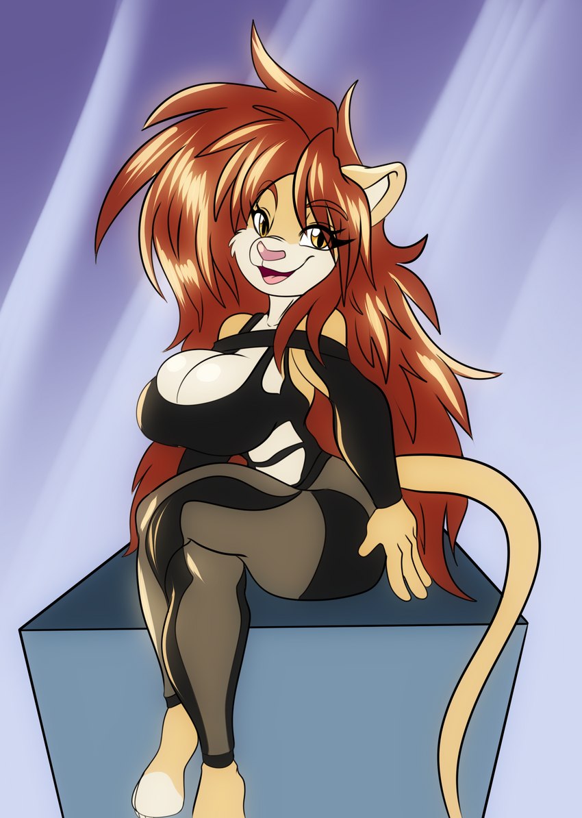 anthro breasts cleavage clothed clothing female solo solratic felid lion mammal pantherine hi_res