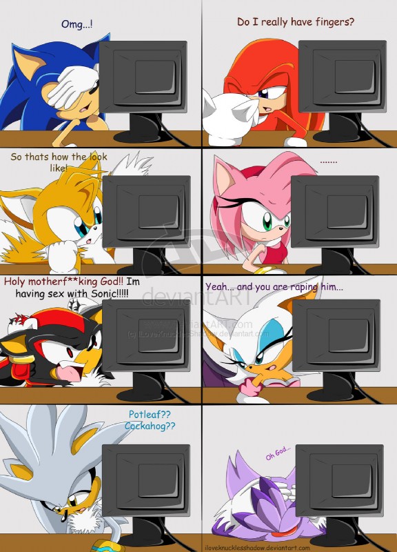 knuckles the echidna, shadow the hedgehog, silver the hedgehog, sonic the hedgehog, blaze the cat, and etc (sonic the hedgehog (series) and etc) created by iloveknucklesshadow