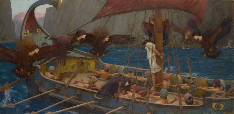 ancient_greece beard bound clothed clothing covering covering_ears facial_hair feathered_wings feathers female flying foam greek group hair hat headgear headwear male mast nude oar open_mouth outside rowing sail sea shield ship shirt singing sitting spread_wings standing topwear tunic vehicle water watercraft wings john_william_waterhouse european_mythology greek_mythology homer's_the_odyssey license_info mythology public_domain odysseus avian human hybrid mammal siren 1891 19th_century absurd_res ancient_art formal_art hi_res painting_(artwork) traditional_media_(artwork)