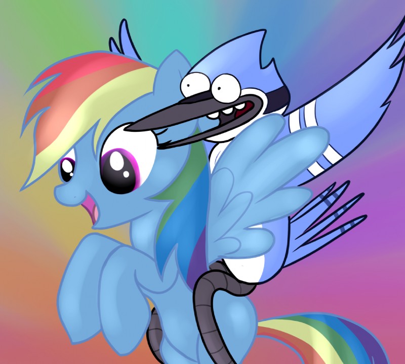 mordecai and rainbow dash (friendship is magic and etc) created by syynx