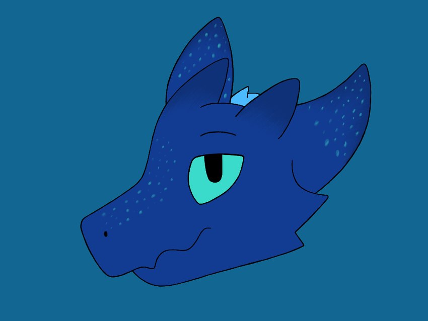 anthro blue_background male simple_background solo cometmystic21 humanoid reptile scalie 4:3 black_and_blue digital_drawing_(artwork) digital_media_(artwork) monochrome portrait shaded