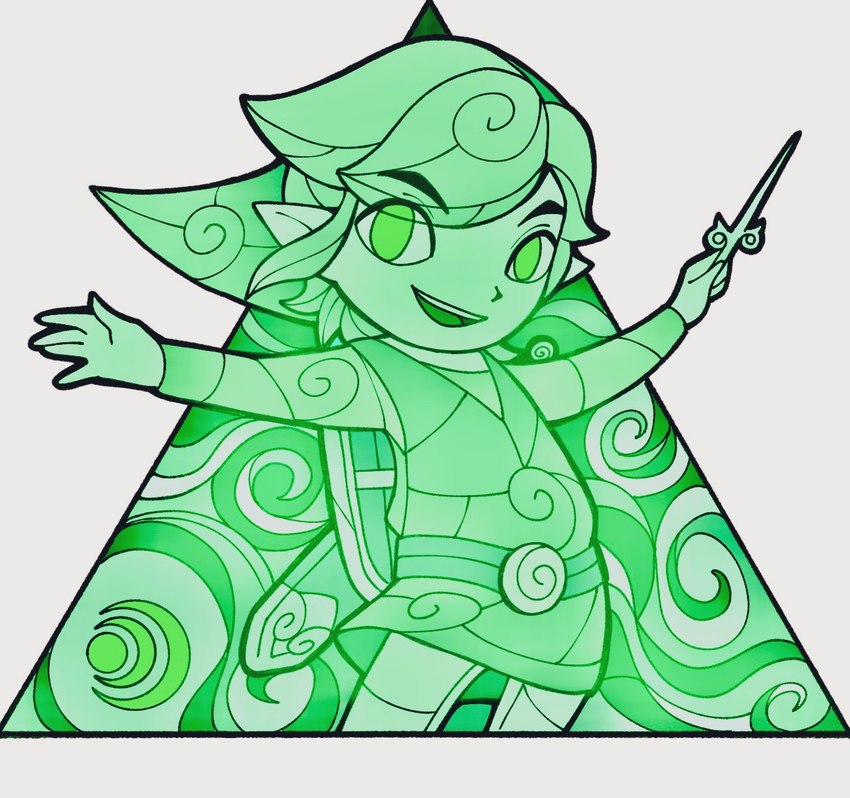 clothing humanoid_pointy_ears looking_at_viewer male not_furry open_mouth open_smile pointy_ears shirt smile solo topwear tunic omamema0601 nintendo the_legend_of_zelda wind_waker toon_link humanoid hylian hi_res