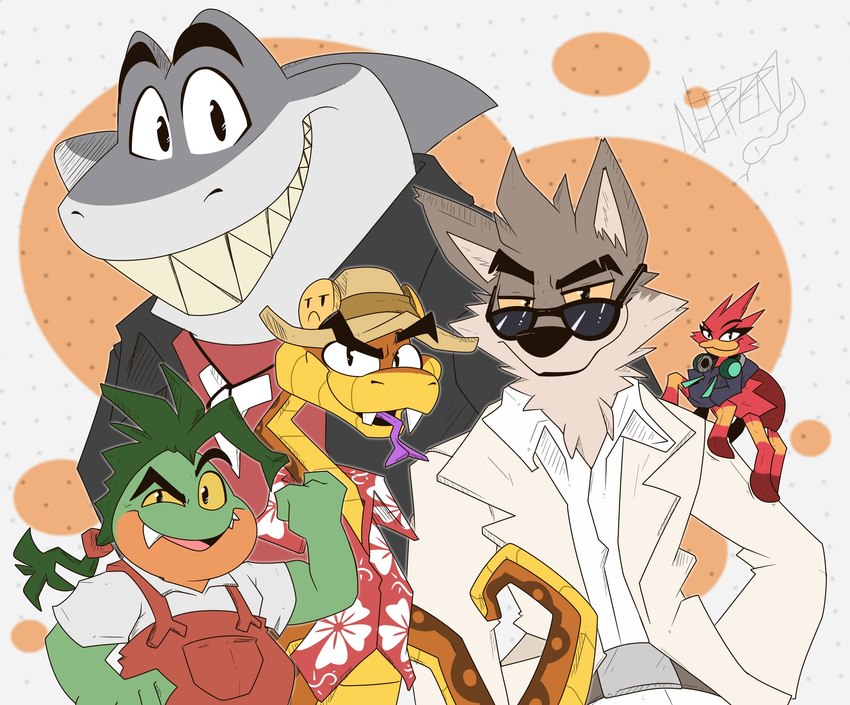 mr. piranha, mr. shark, mr. snake, mr. wolf, and ms. tarantula (the bad guys and etc) created by nepptenio